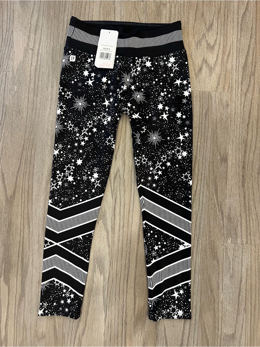 Adult S Sylvia P Gymnastics 7/8 legging Star Pattern New With Tags